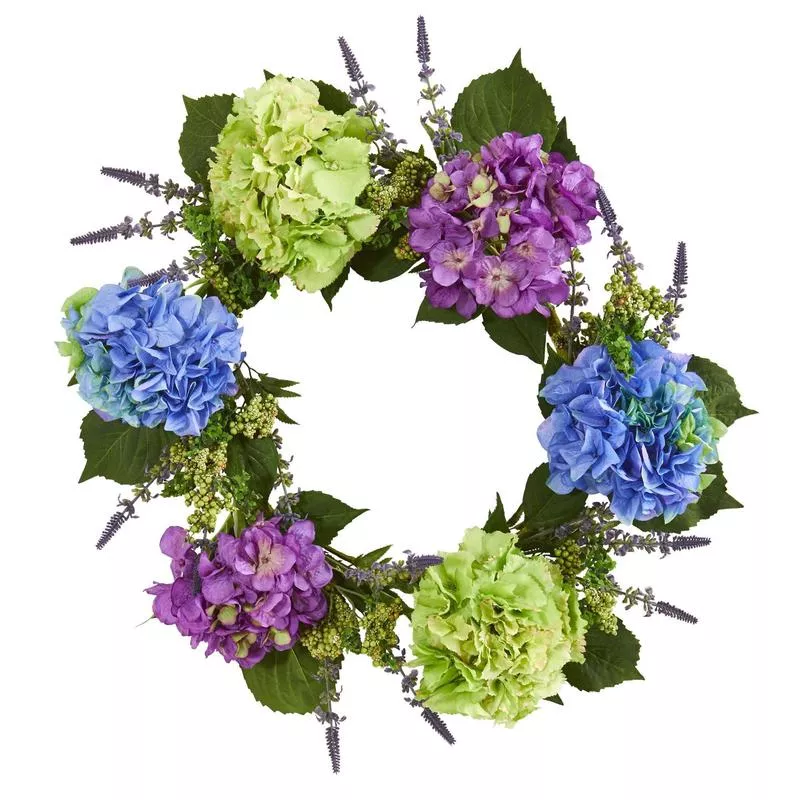 22-hydrangea-artificial-wreath 22 Hydrangea Artificial Wreath