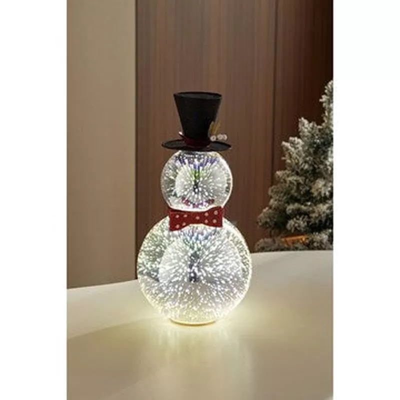 3d-lighted-glass-snowman 3D Lighted Glass Snowman