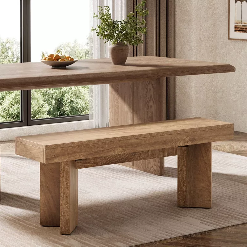 47-kitchen-table-bench-farmhouse-dining-bench-with-sturdy-frame-rustic-brown 47″ Kitchen Table Bench, Farmhouse Dining Bench with Sturdy Frame Rustic Brown