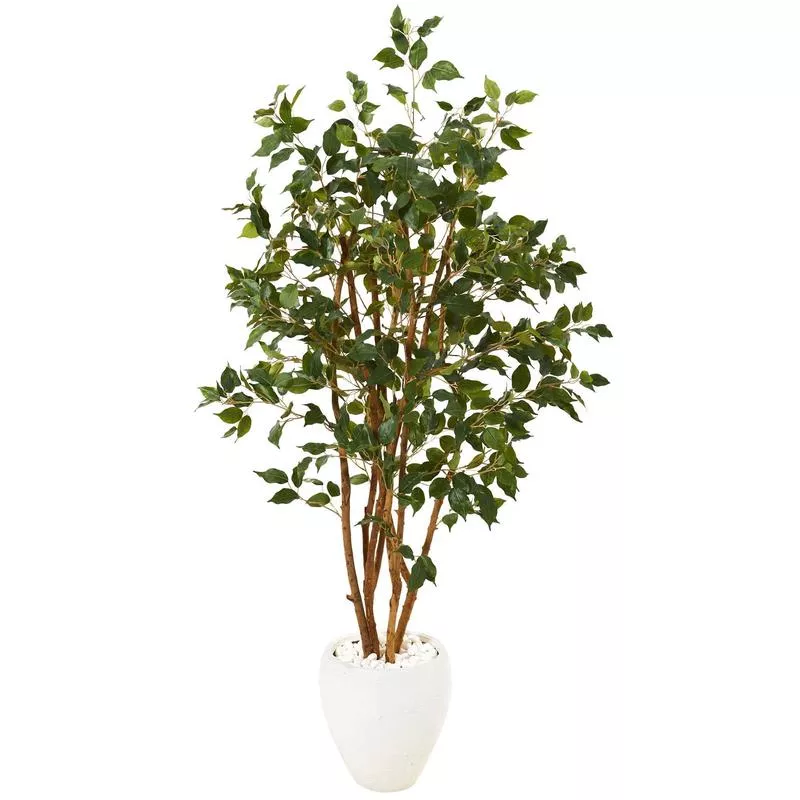 53-ficus-artificial-tree-in-white-planter 53 Ficus Artificial Tree in White Planter
