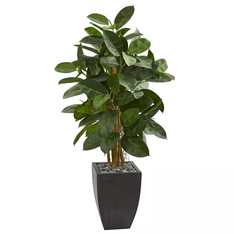 56-artificial-rubber-tree-in-black-planter 56 Artificial Rubber Tree in Black Planter