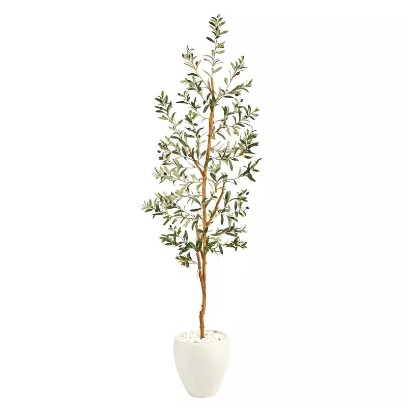 6 Olive Artificial Tree in White Planter