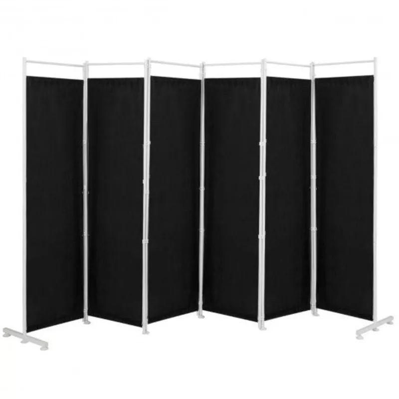 6-panel-room-divider-folding-privacy-screen-black 6-Panel Room Divider Folding Privacy Screen -Black