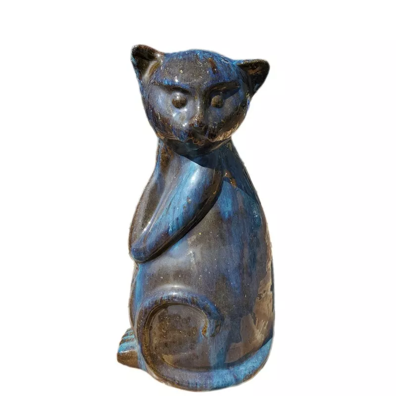 aqua-ceramic-cat-ornament Aqua Ceramic Cat Ornament