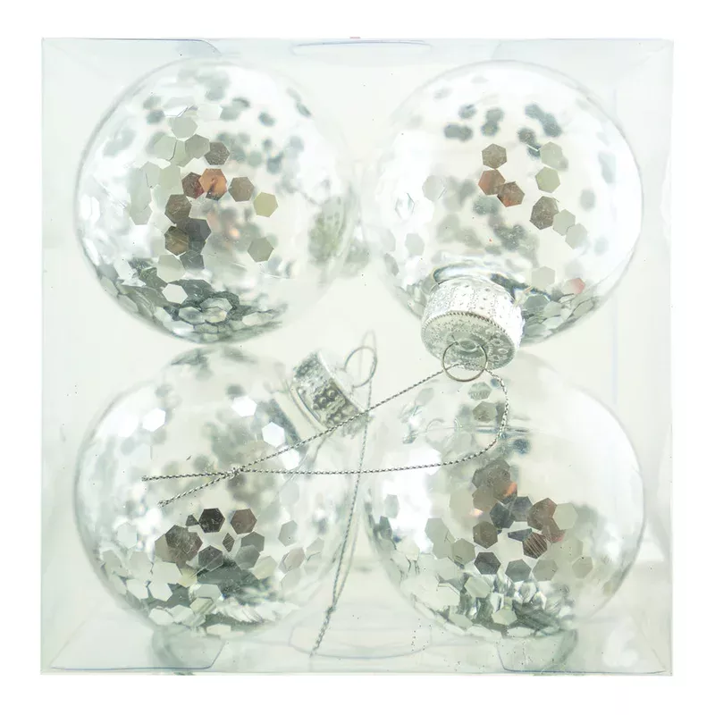 ball-ornament-silver-sequins-80mm-multipack-4pc Ball Ornament Silver Sequins 80mm Multipack 4pc
