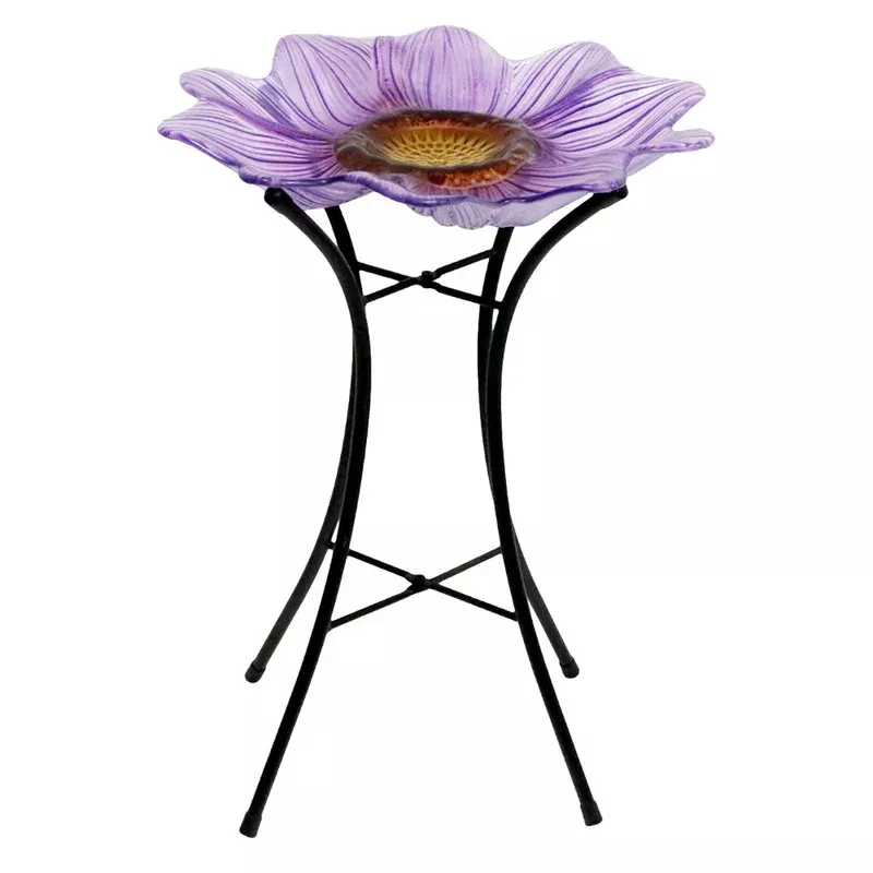 birdbath-glass-purple-flower Birdbath Glass Purple FLower