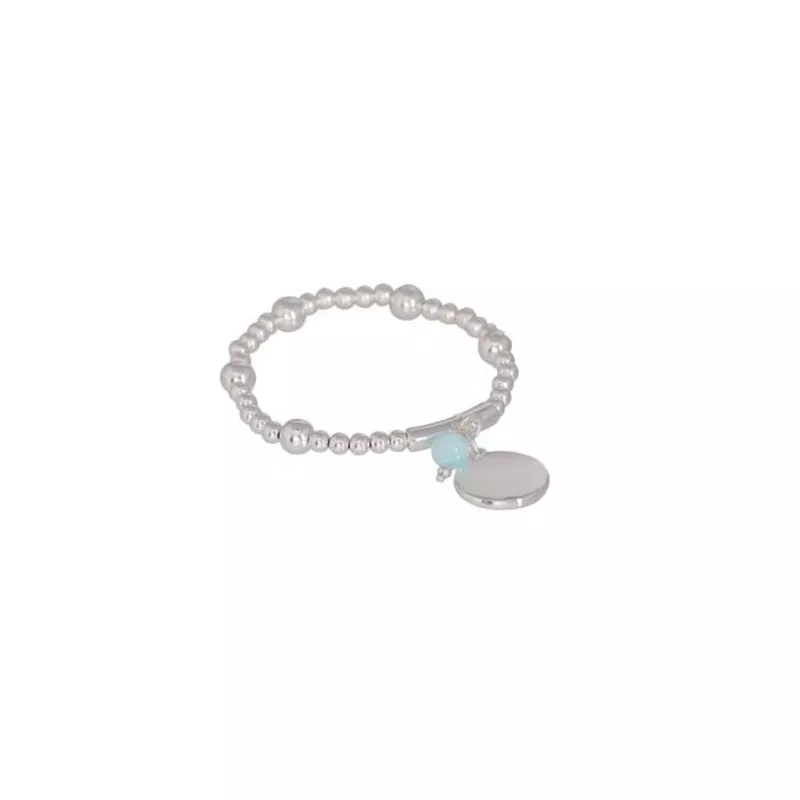 bracelet-metal-beads-amazonite-charm Bracelet – Metal Beads & Amazonite Charm