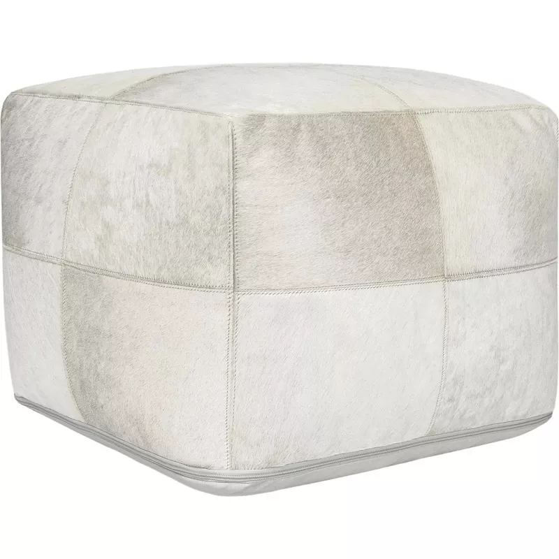 Canada Natural Leather Hide Pouf