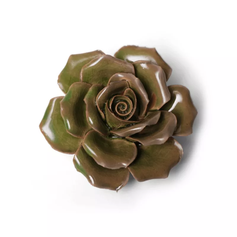 ceramic-flower-rose-green-9 Ceramic Flower Rose Green 9