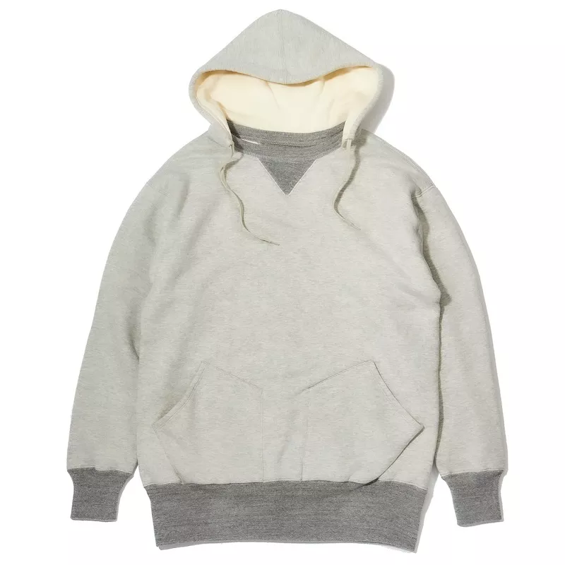 double-face-hooded-sweatshirt-gray DOUBLE-FACE HOODED SWEATSHIRT GRAY