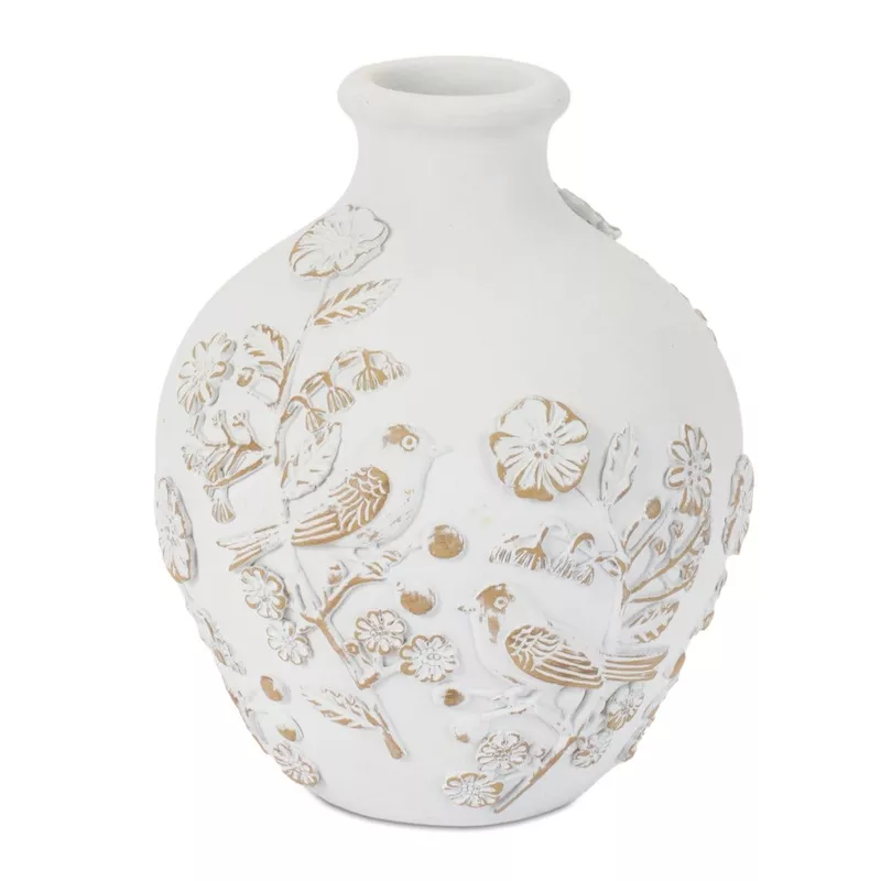 embossed-bird-floral-vase Embossed Bird Floral Vase