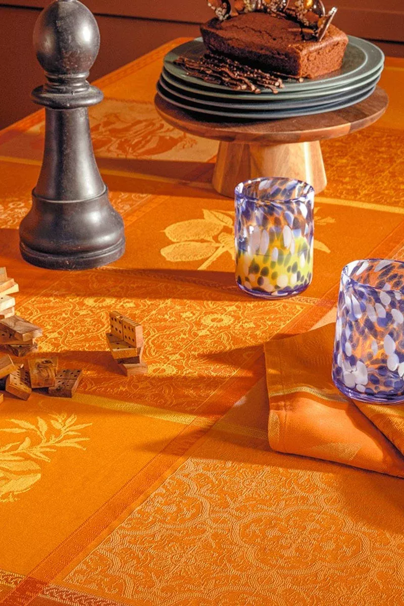 garnier-thiebaut-mille-tutti-frutti-tablecloth-71-x71-ocre Garnier-Thiebaut Mille Tutti Frutti Tablecloth 71″x71″ Ocre