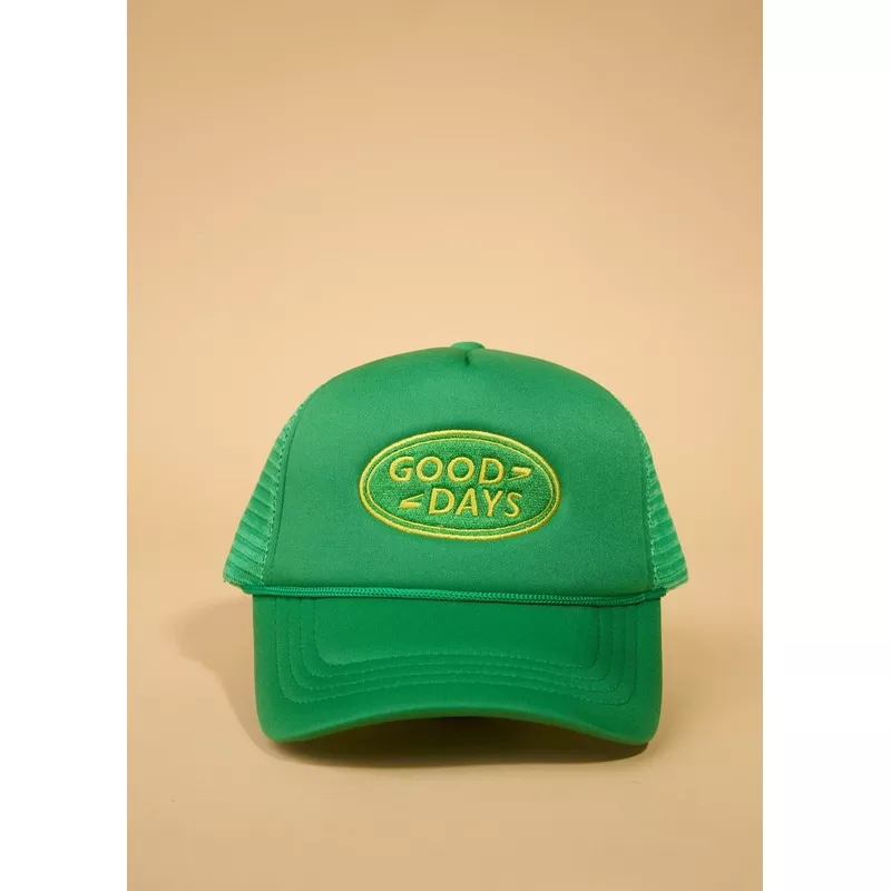 Good Days Trucker Hat – Augusta Green/Yellow
