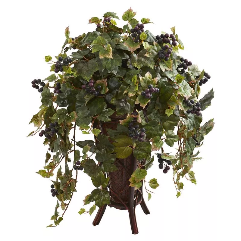 grape-leaf-artificial-plant-in-stand-planter Grape Leaf Artificial Plant in Stand Planter