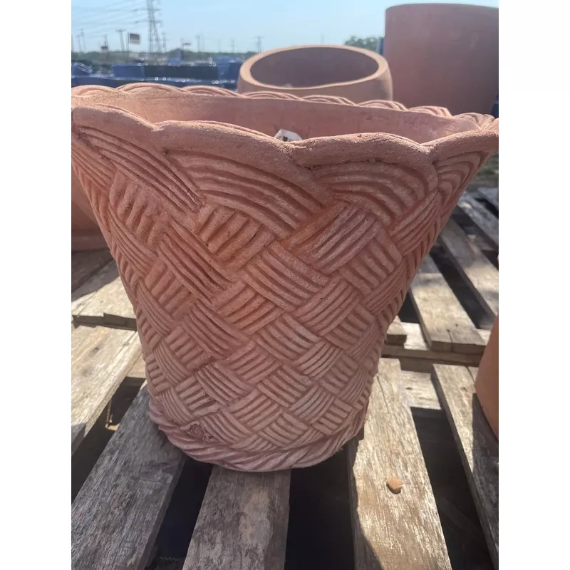 Italian High Wicker Basket 14″ Terracotta