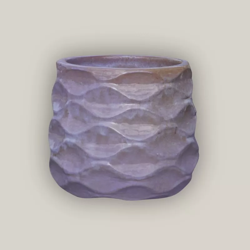 lavender-modern-wave-round-ceramic-planters-lavender Lavender Modern Wave Round Ceramic Planters Lavender