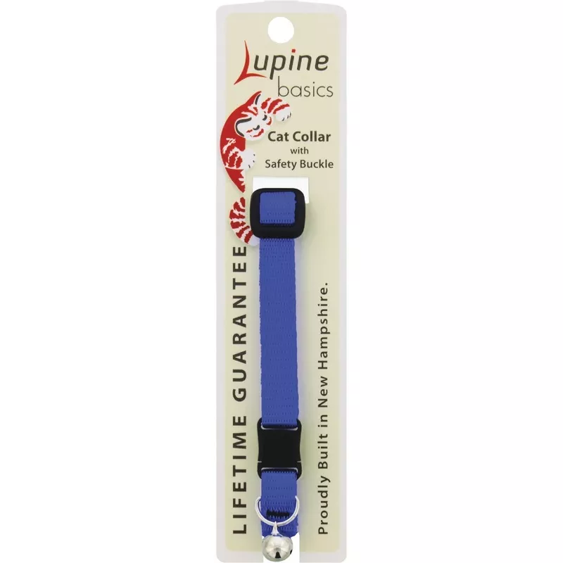 Lupine 1/2 In. Adjustable Blue Cat Collar with Bell