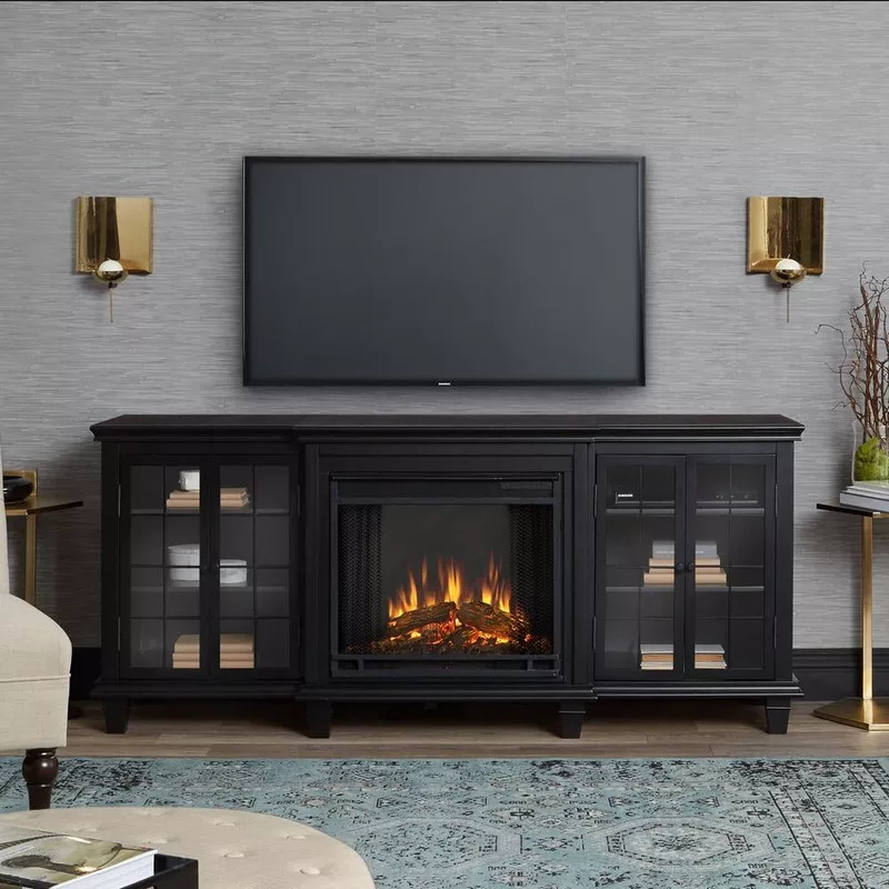 marlowe-electric-fireplace-tv-stand Marlowe Electric Fireplace TV Stand