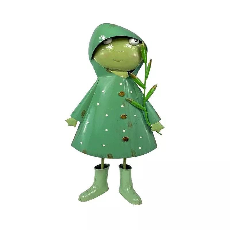 metal-frog-in-raincoat Metal Frog in Raincoat