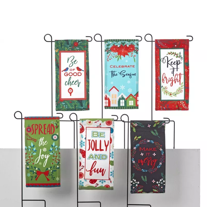 Mini Christmas Flag on Stake 6 Styles