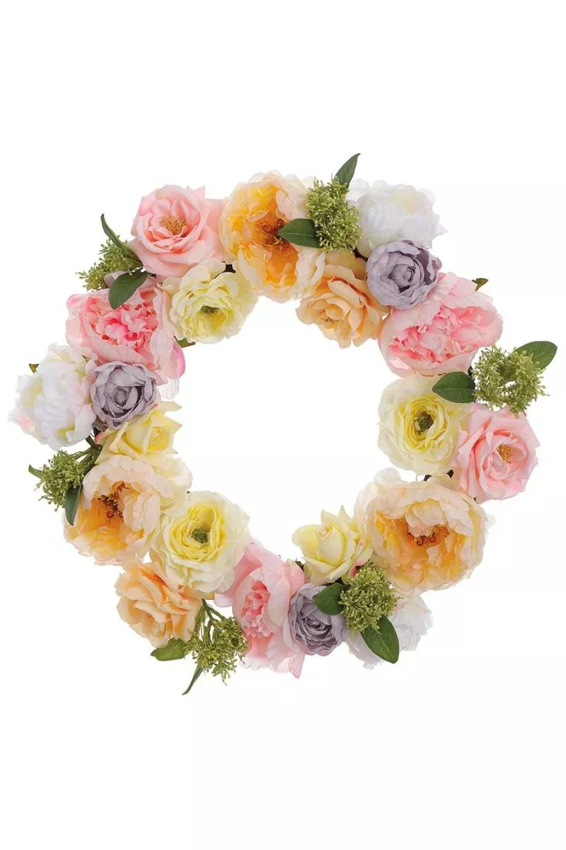 peony-rose-wreath-mixed Peony, Rose Wreath Mixed