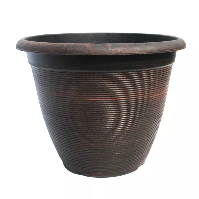 planter-12in-round-brushed-red Planter 12in Round Brushed Red