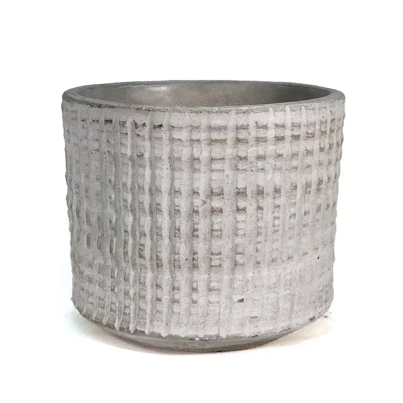 pot-4in-cement-ribbed-texture-natural Pot 4in Cement Ribbed Texture Natural
