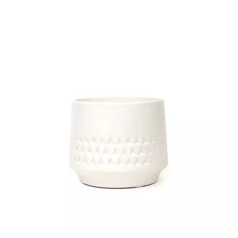 Pot 4in Ceramic Dolomite Oslo Matte White