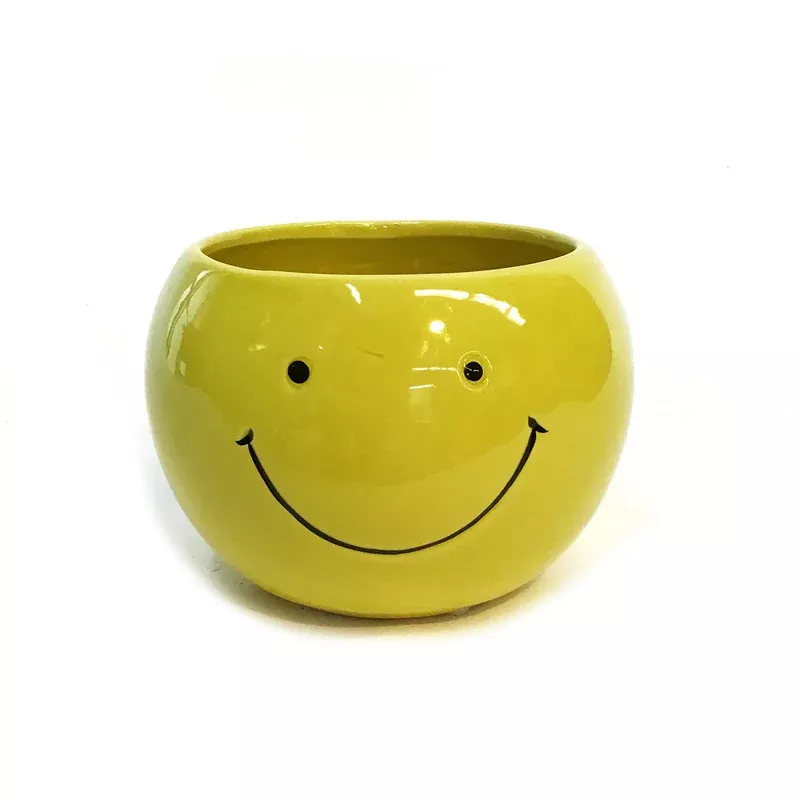 pot-5in-yellow-smiley-face Pot 5in Yellow Smiley Face