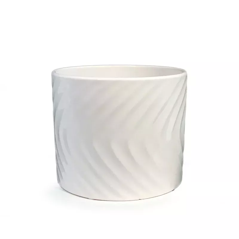 pot-6in-ceramic-ripple-pattern-white Pot 6in Ceramic Ripple Pattern White