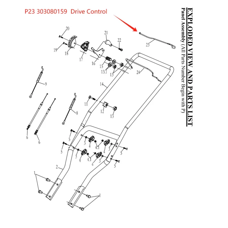 PowerSmart Snow Blower Parts – Drive Control, Stock #303080159