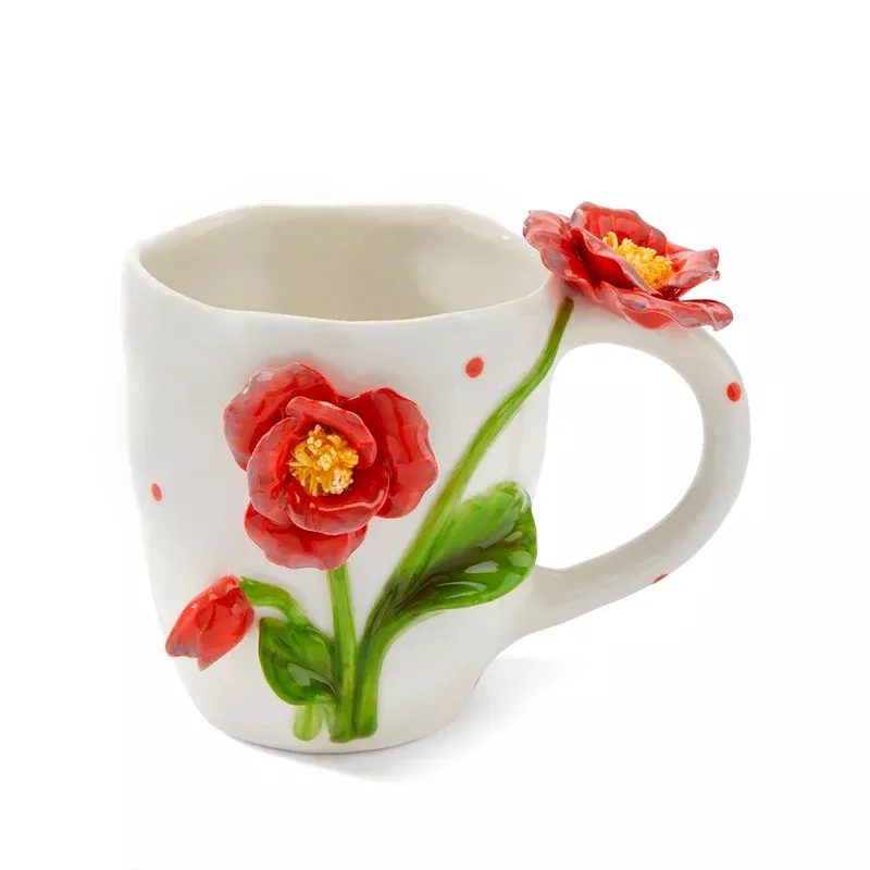 prcln-decor-mug-w-red-flowers Prcln Decor Mug w/ Red Flowers