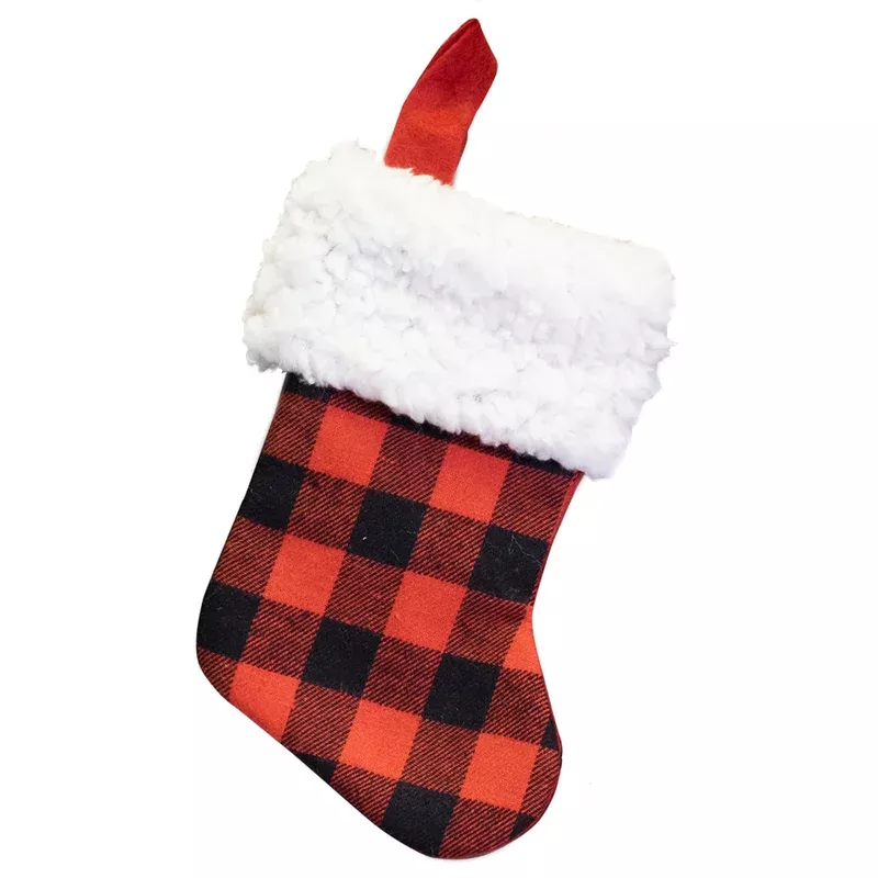 red-black-buffalo-plaid-mini-stocking-6in Red & Black Buffalo Plaid Mini Stocking 6in