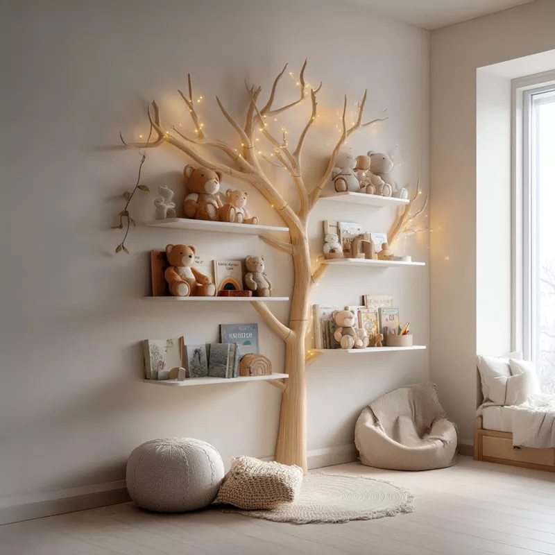 rustic-tree-bookshelf-nursery-bedroom-sinlsatb257 Rustic Tree Bookshelf Nursery Bedroom SINLSATB257