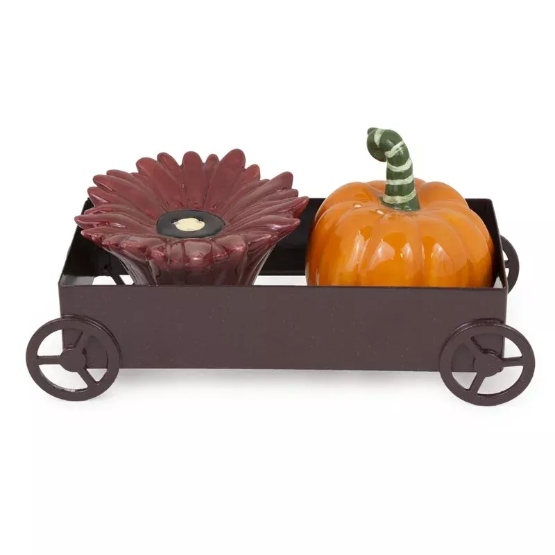 salt-pepper-shakers-ceramic-fall-wagon-s-3 Salt & Pepper Shakers Ceramic Fall Wagon S/3