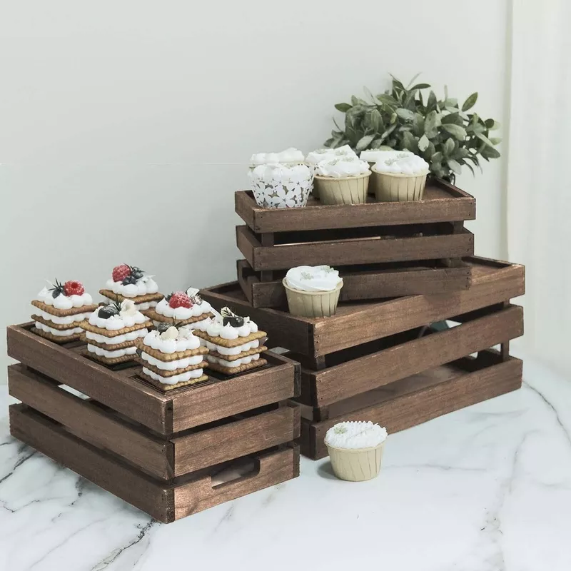 set-3-rustic-wooden-crates-smoked-brown-multi-purpose-planters-storage-container Set of 3 Rustic Wooden Crates Smoked Brown – Multi-Purpose Planters, Storage Containers & Display Risers