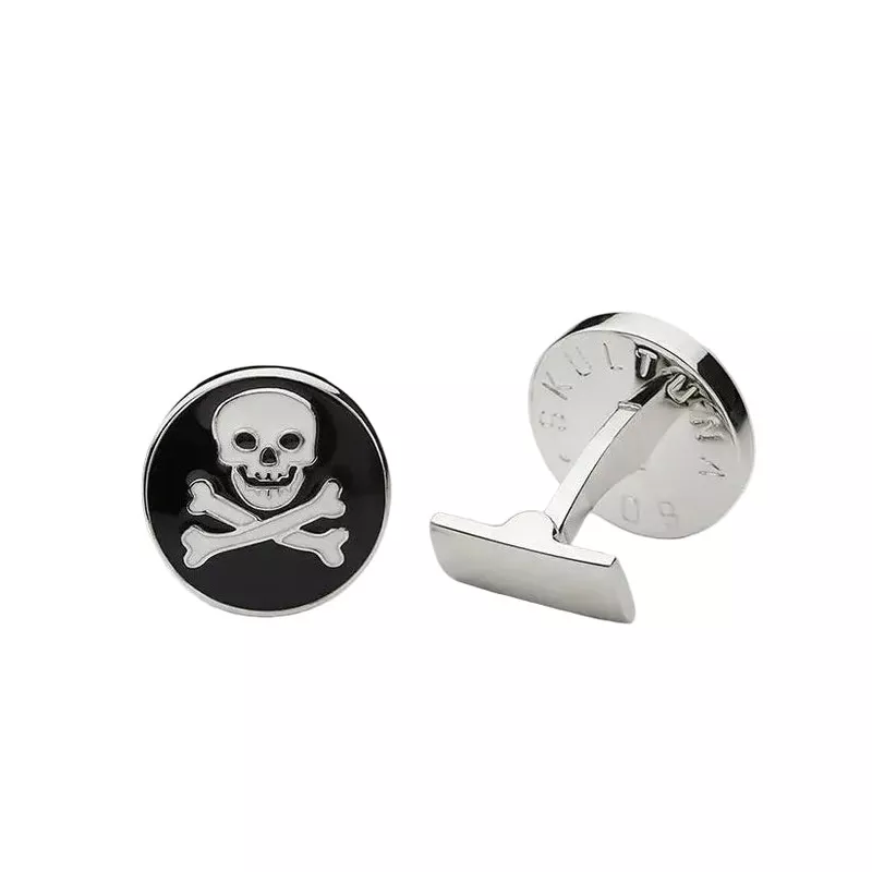 skull-bones-cufflinks-black Skull & Bones Cufflinks – Black