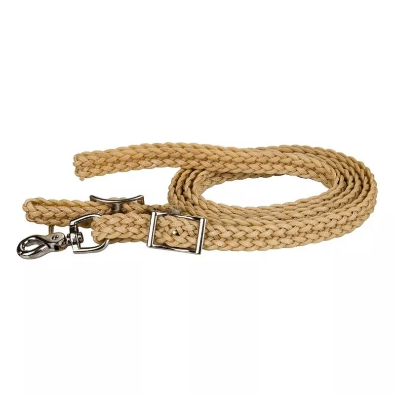 tabelo-waxed-roping-rein-natural Tabelo Waxed Roping Rein Natural