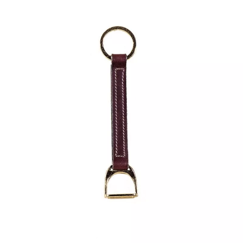tory-leather-brass-stirrup-strap-key-ring-black Tory Leather Brass Stirrup Strap Key Ring Black