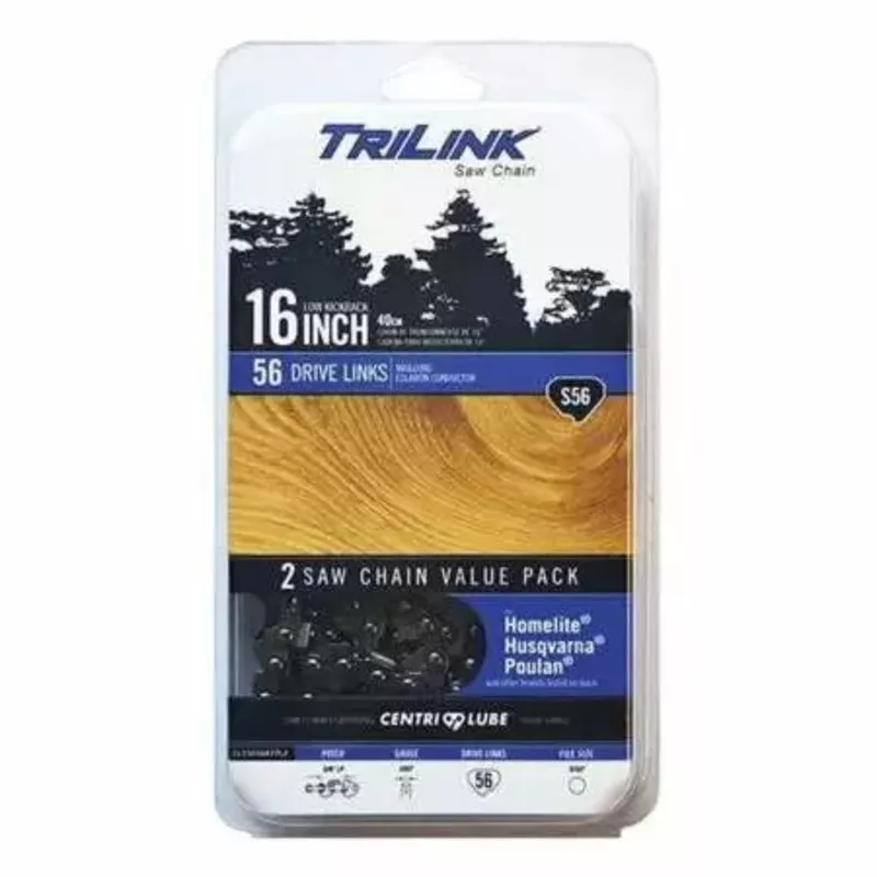 Trilink Saw Chain 2-pack Replacement Low Kickback Saw Chain 16″