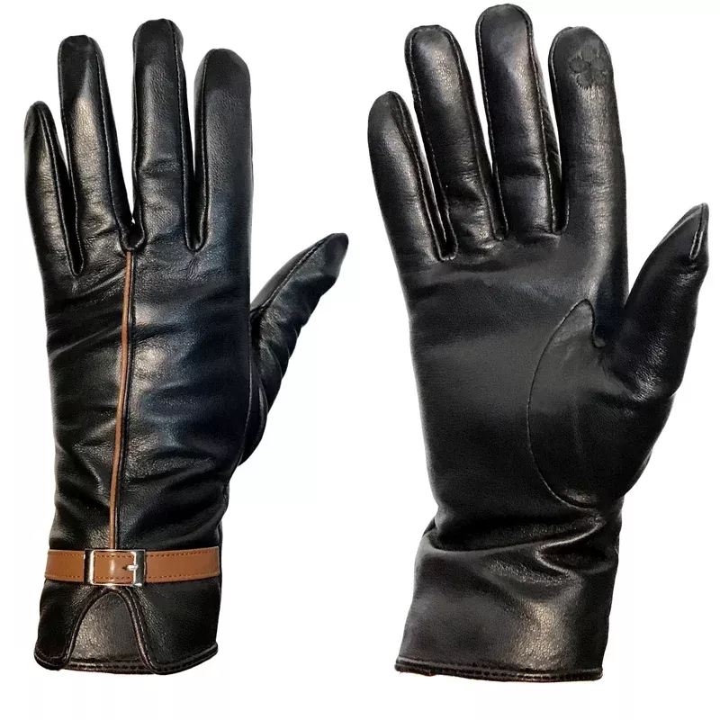 two-tone-leather-gloves-all-sizes-black Two Tone Leather Gloves All Sizes Black