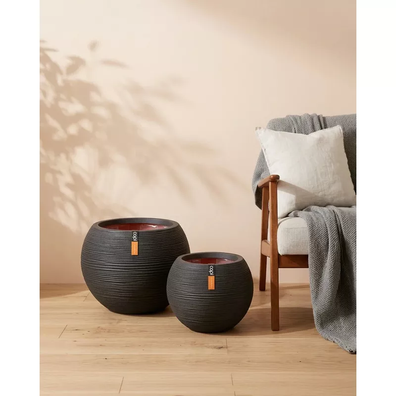vase-ball-rib-black Vase Ball Rib Black